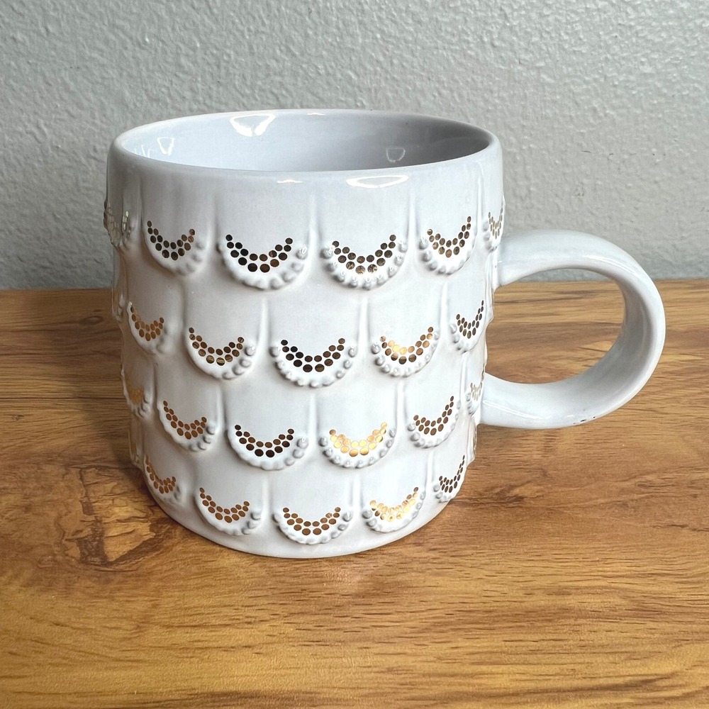 Starbucks Coffee Mug Mermaid Scales 10 oz Gold Gray‎ 2016 Anniversary Collection
